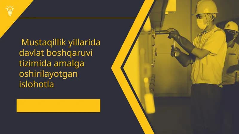 Davlat boshqaruvi tizimida amalga oshirilayotgan islohotlar