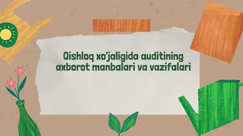 Audit axborot manbalari va ularning manbalari turlari