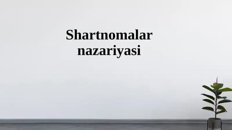 Shartnomalar nazariyasi