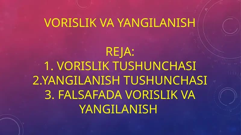Vorislik va yangilanish