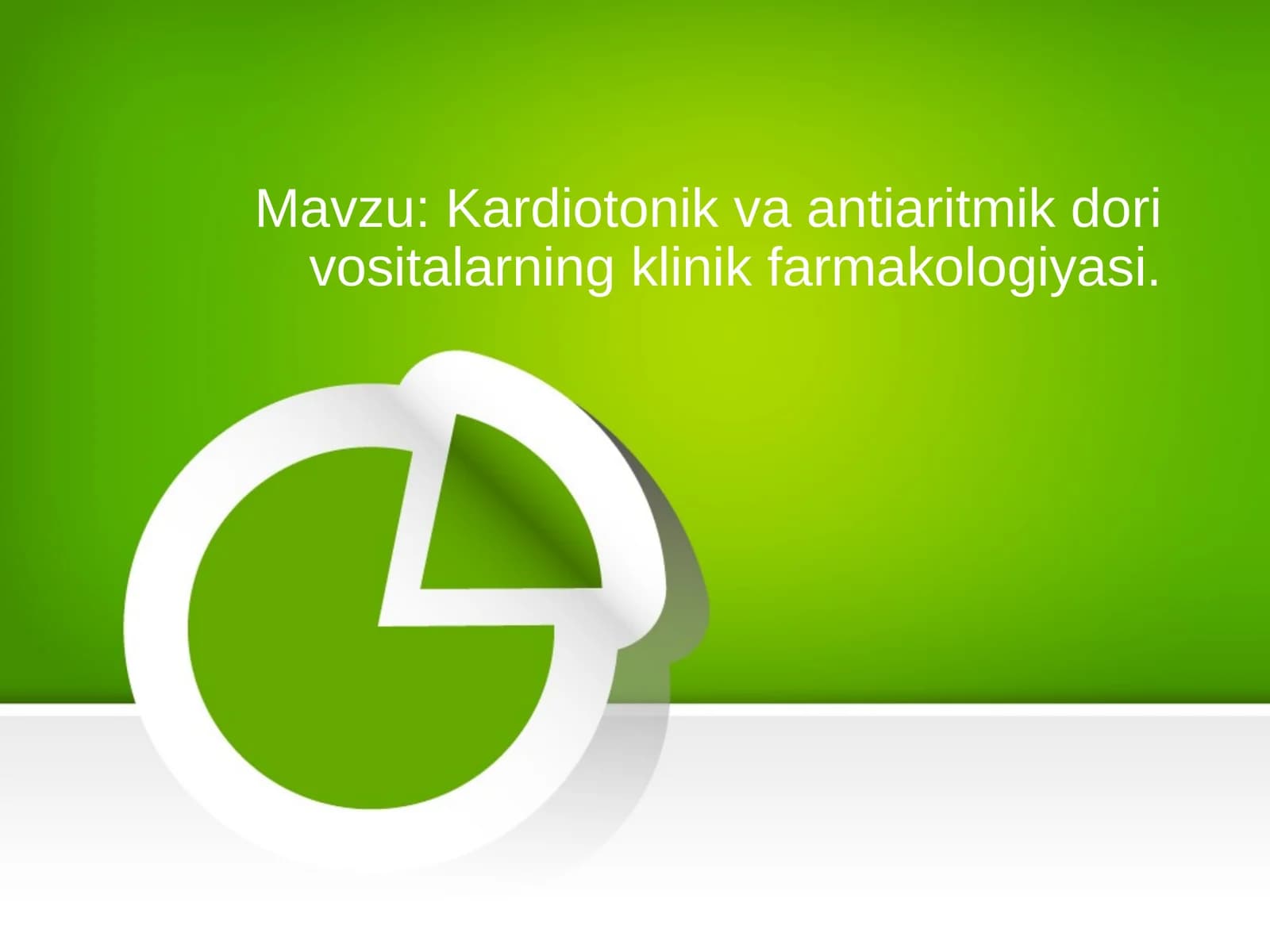 Kardiotonik va Antiaritmik Dori Vositalari