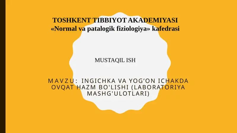 Ovqathazm bo'lishi