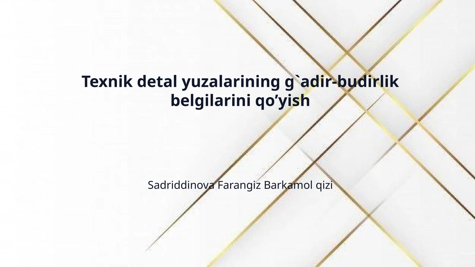 Texnik detal yuzalarining g`adir-budirlik belgilarini qo’yish