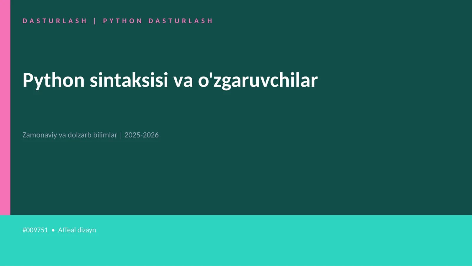 DASTURLASH | PYTHON DASTURLASH