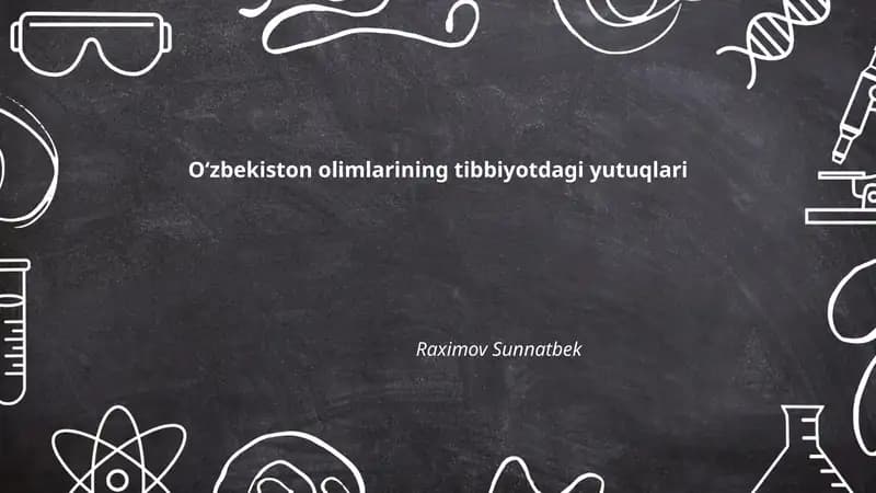 Oʻzbekiston olimlarining tibbiyotdagi yutuqlari