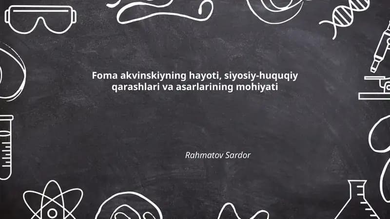 Foma akvinskiyning hayoti, siyosiy-huquqiy qarashlari va asarlarining mohiyati