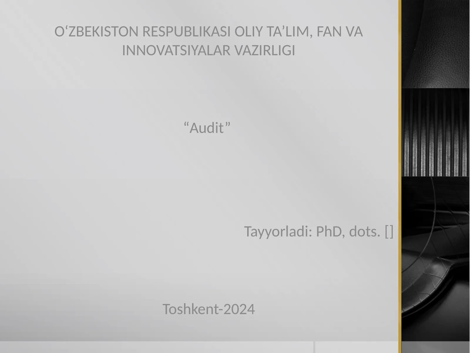 AUDITORLIK XULOSA VA TAKLIFLARINING XALQARO STANDARTLARI