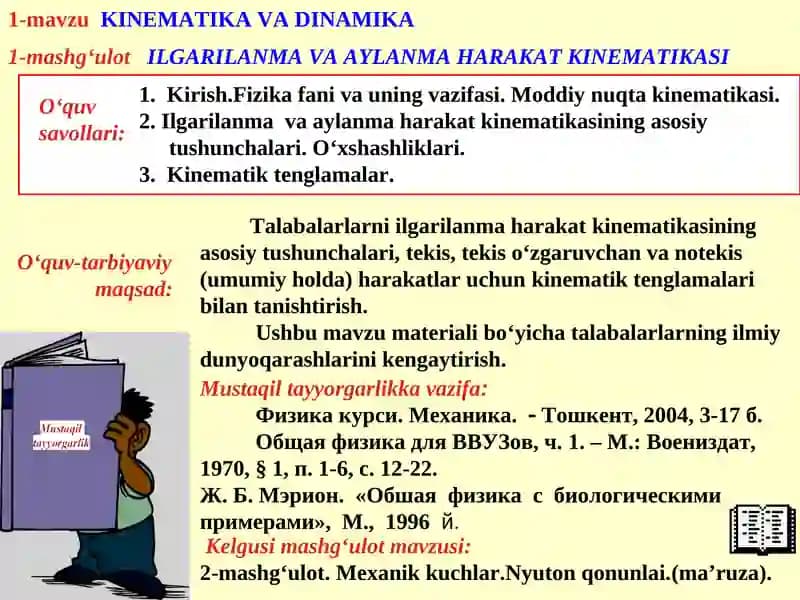 KINEMATIKA VA DINAMIKA