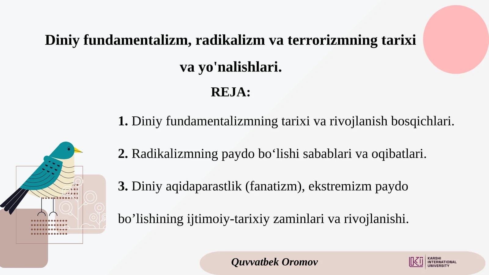 Diniyfundamentalizm, radikalizm va terrorizmning tarixi va yoʻnalishlari