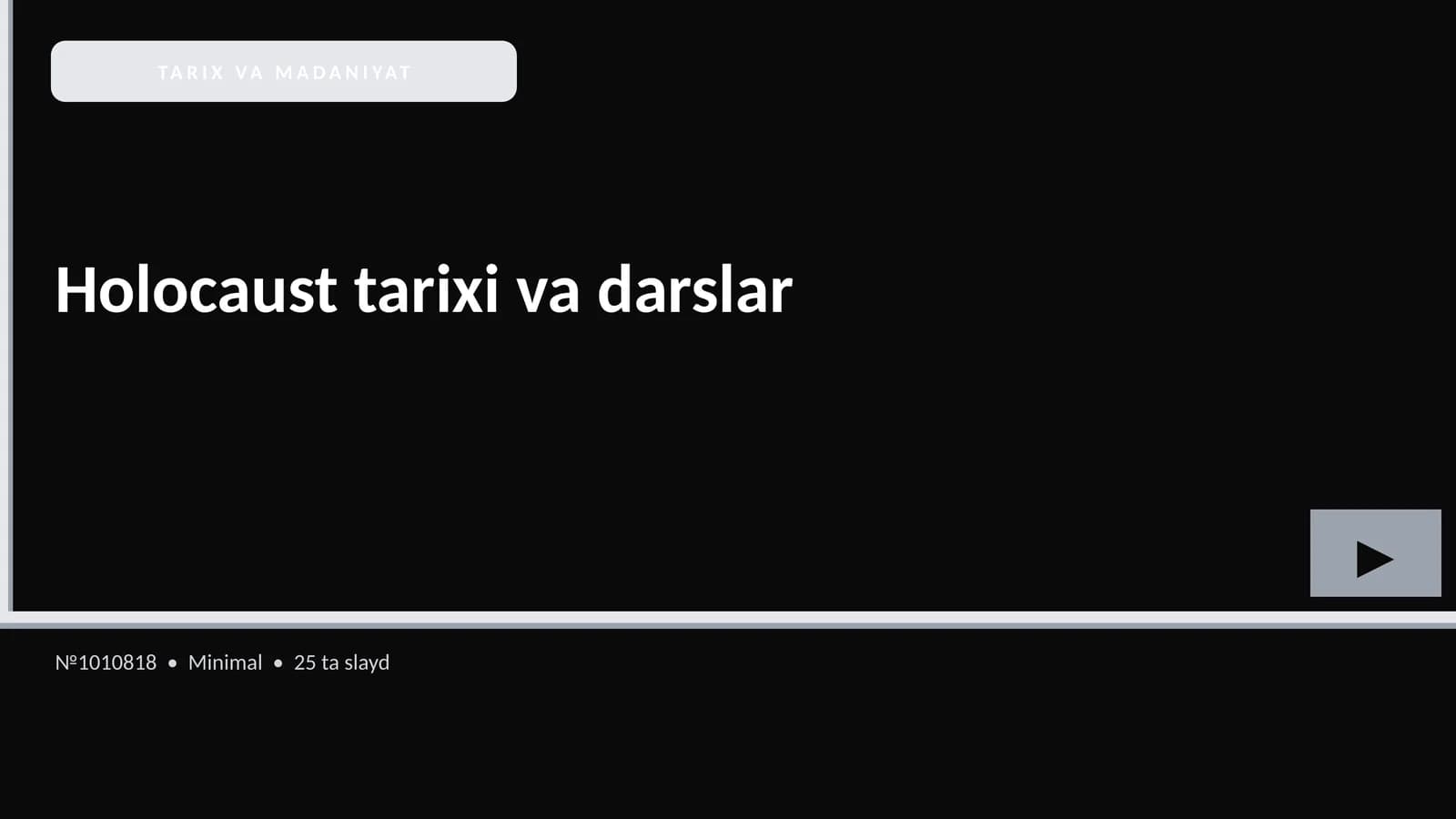 Holocaust tarixi va darslar