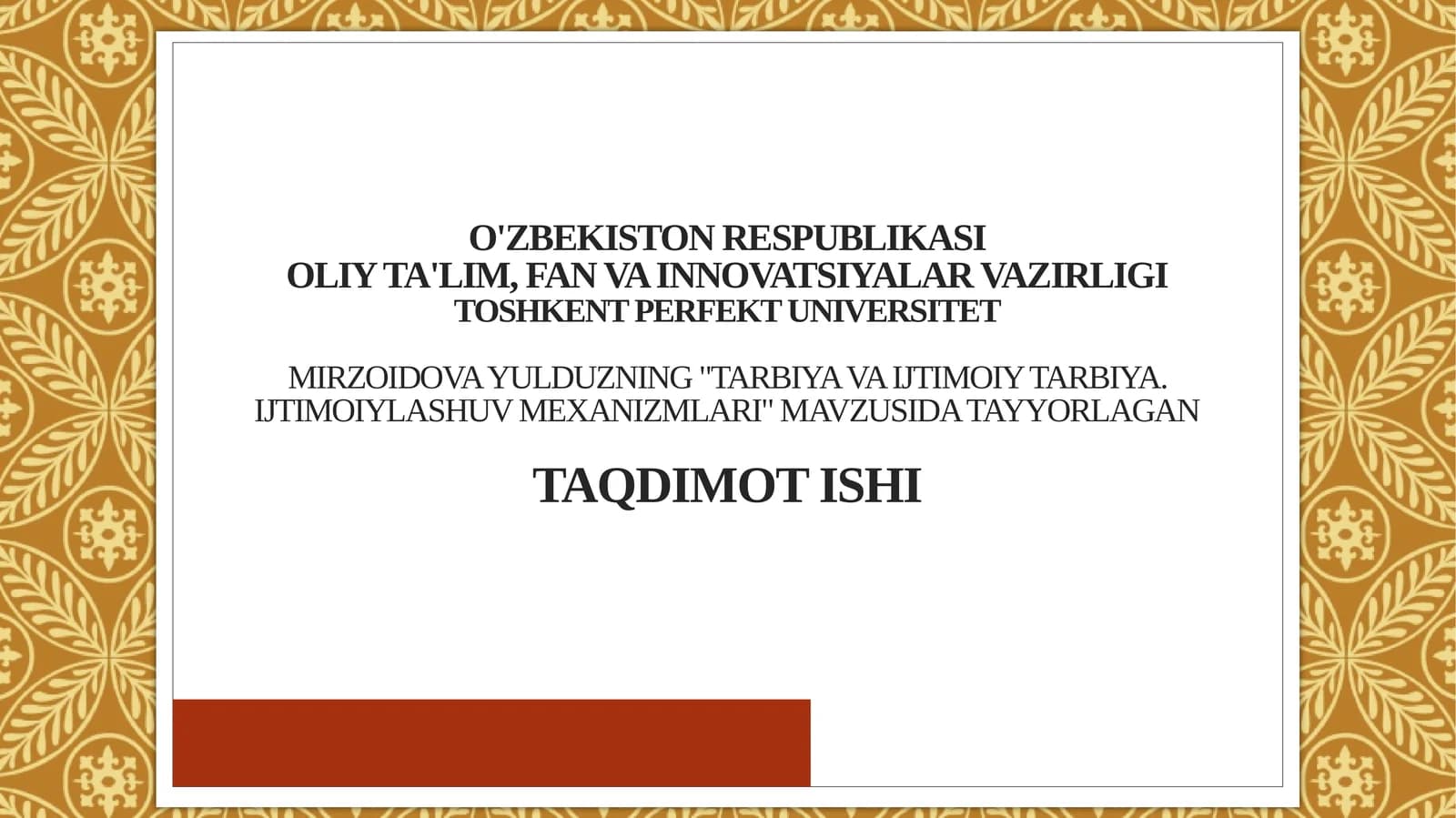 Tarbiya va ijtimoiy tarbiya. Ijtimoiylashuv mexanizmlari