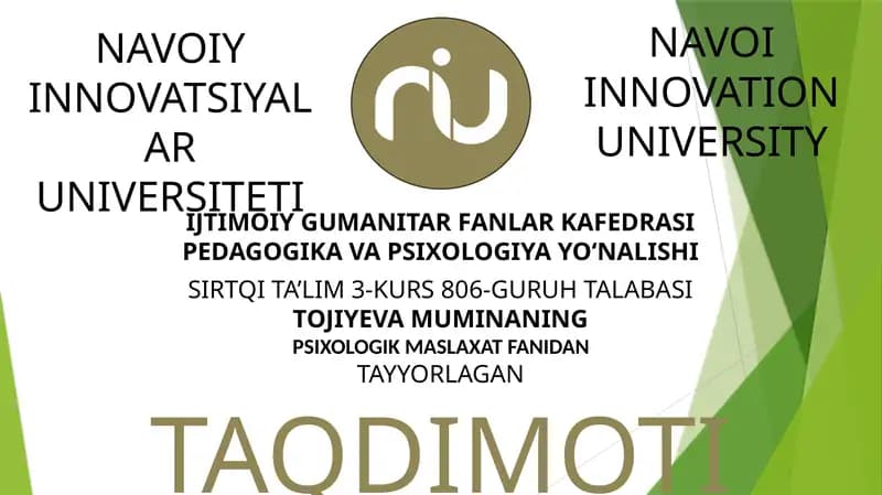 OTA-ONALARDA KONGRUENTLIKNI SHAKILANTIRISH