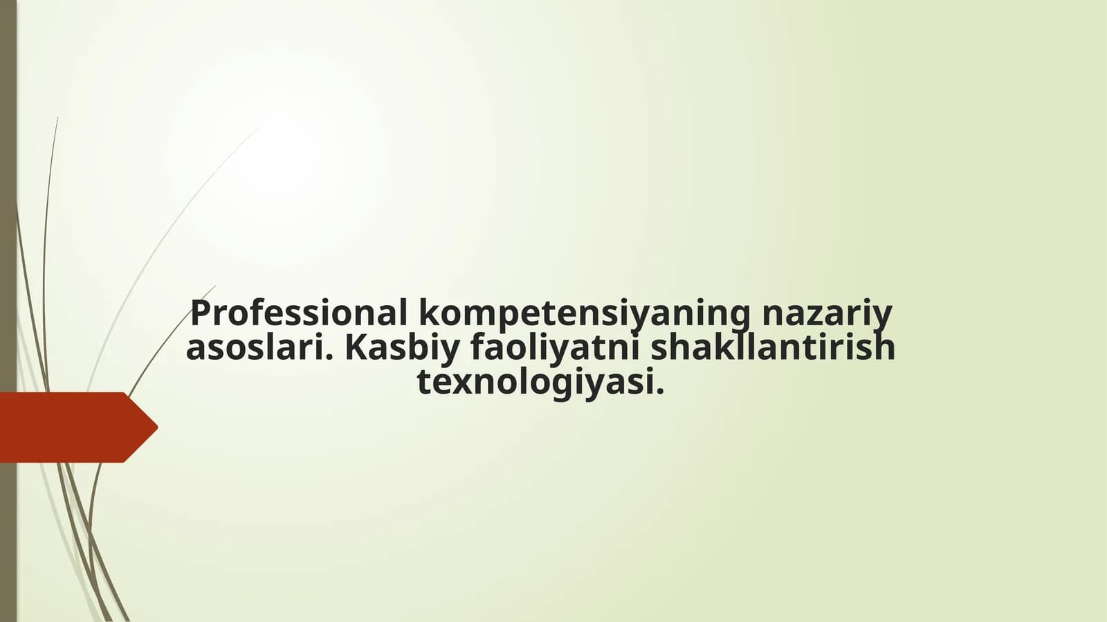 Professionalkompetensiyaningnazariyasoslari.Kasbiyfaoliyatnishakllantirishtexnologiyasi