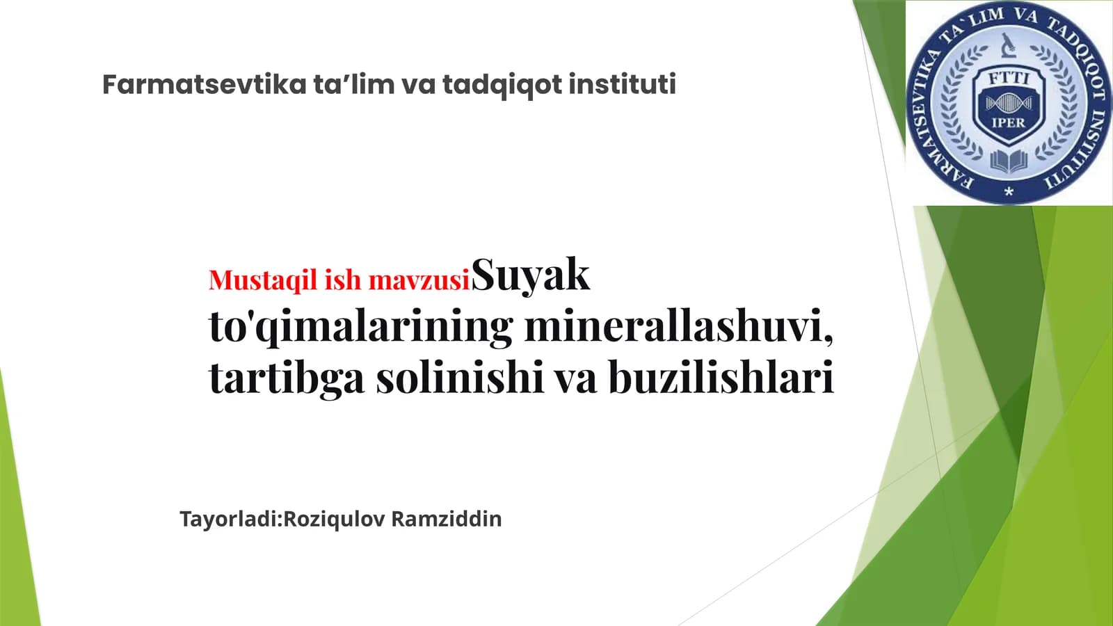Suyak to'qimalarining minerallashuvi, tartibga solinishi va buzilishlari