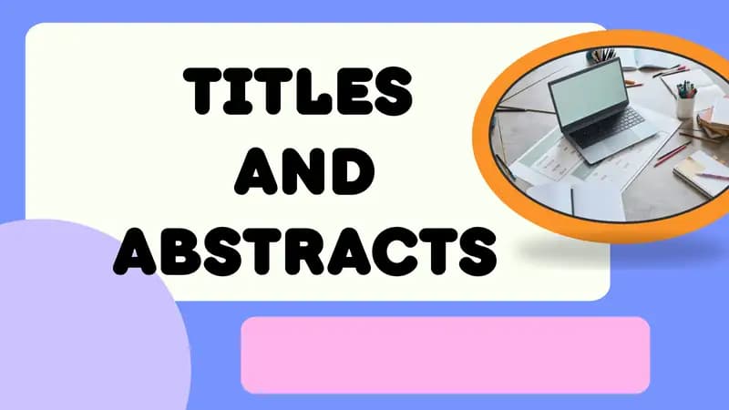 Mahsulot nomi: Titles and Abstracts