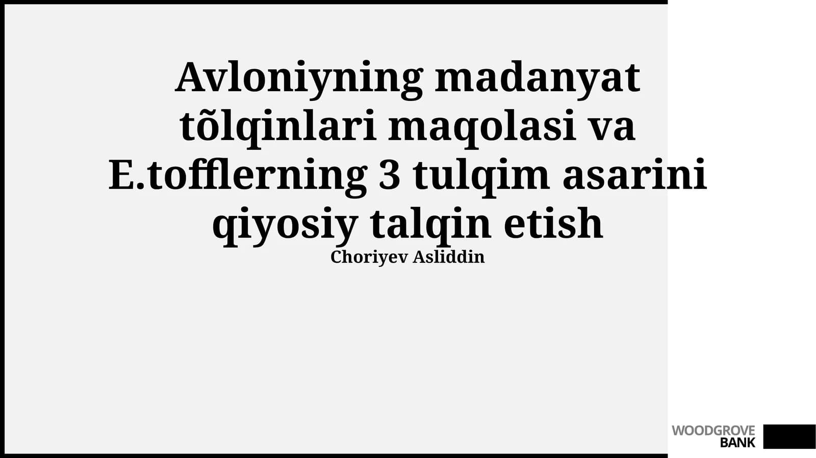 Zamonaviy dunyoga qo'llanilishi: Avloniy va Tofflerning merosi
