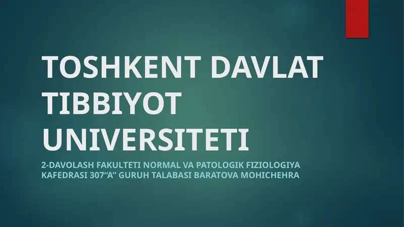 Yallig‘lanishpatofiziologiyasi.Alteratsiya, tomir reaksiyalari