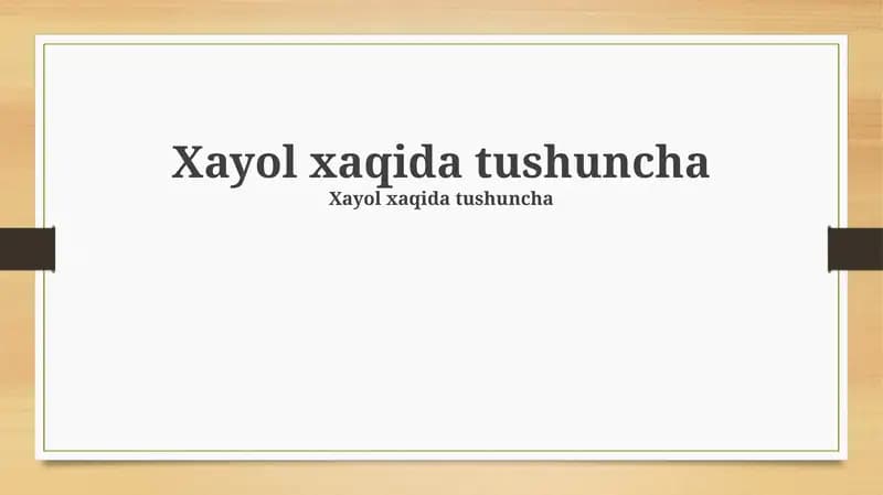 Tasavvur: Ta'rif va asosiy xususiyatlar