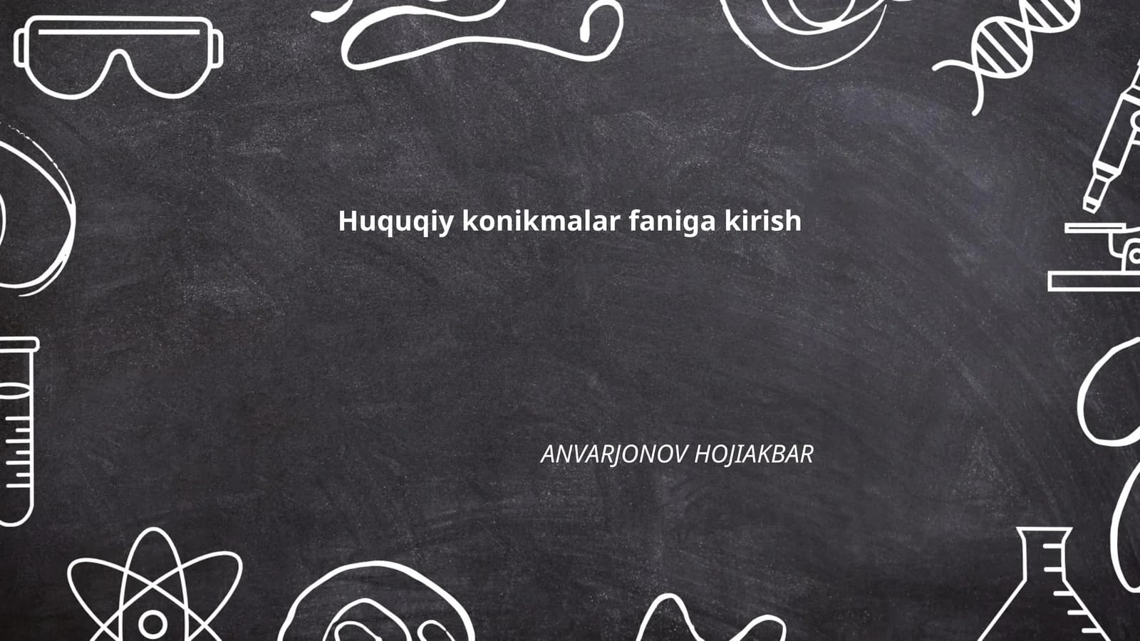 Huquqiy konikmalar faniga kirish