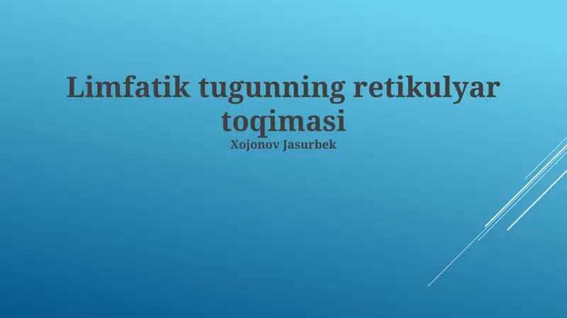 Limfatik tugunning retikulyar toqimasi