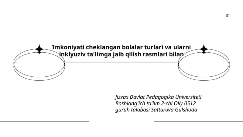 Imkoniyati cheklangan bolalar turlari va ularni inklyuziv ta'limga jalb qilish rasmlari bilan