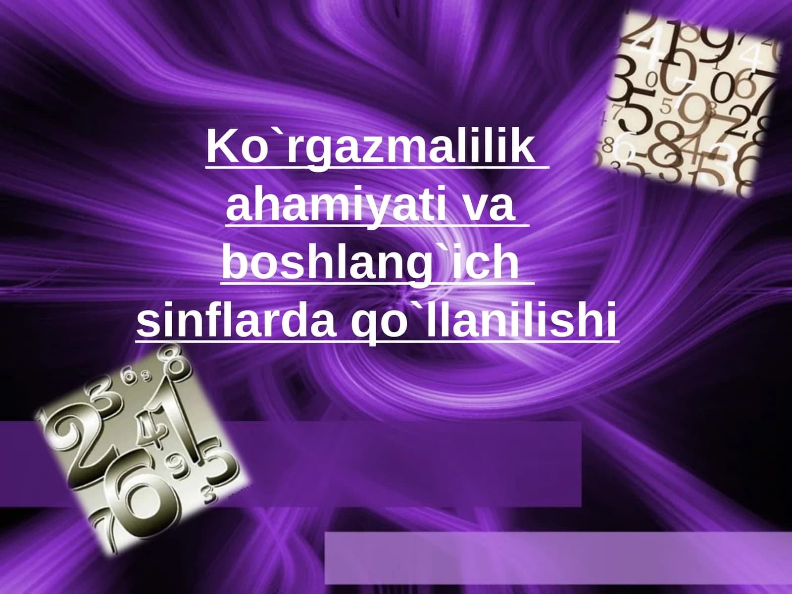 Ko`rgazmalilik ahamiyati va boshlang`ich sinflarda qo`llanilishi