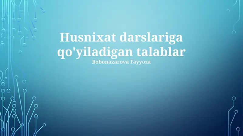 Husnixat darslari
