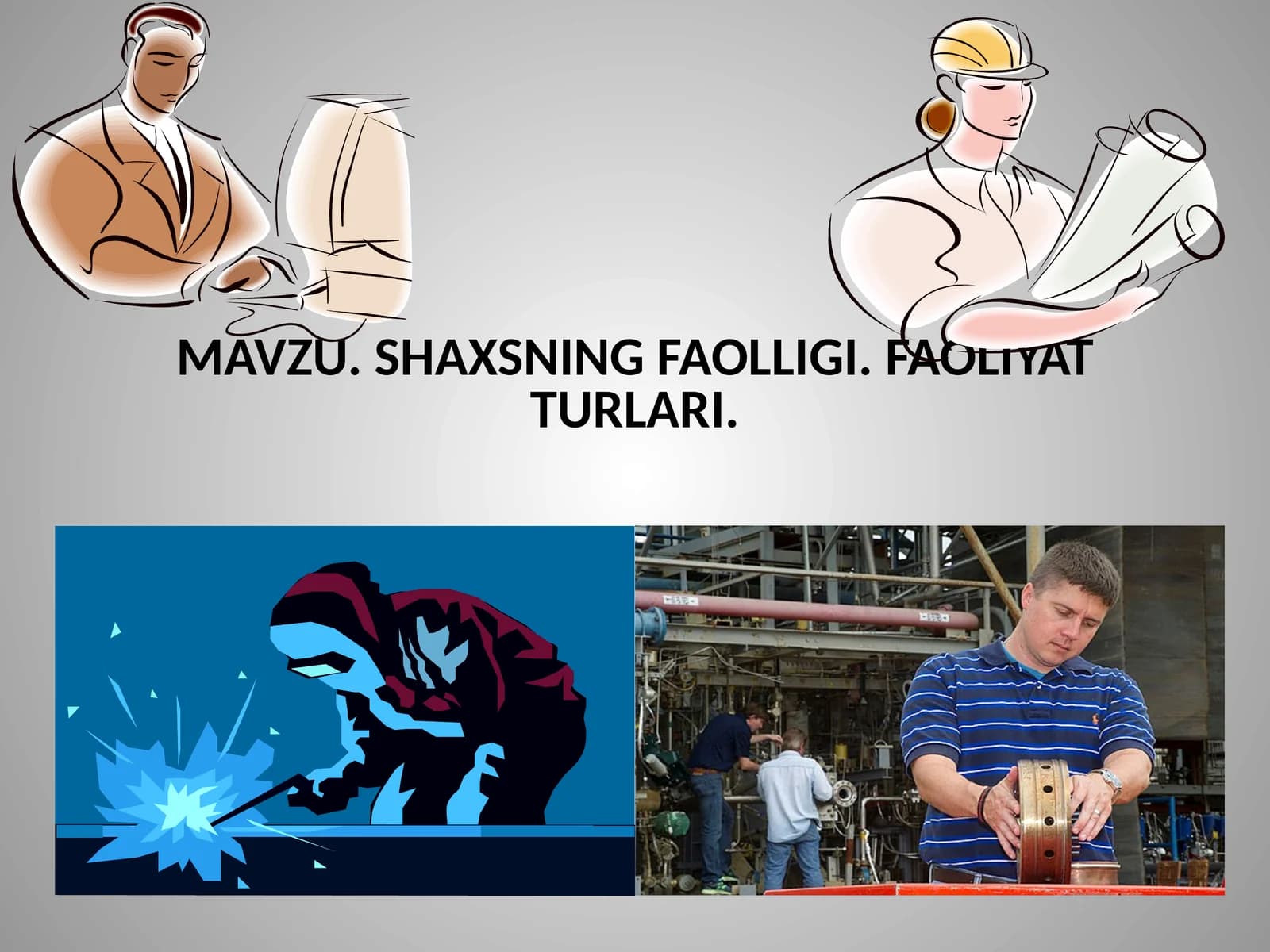 SHAXSNING FAOLLIGI. FAOLIYAT TURLARI