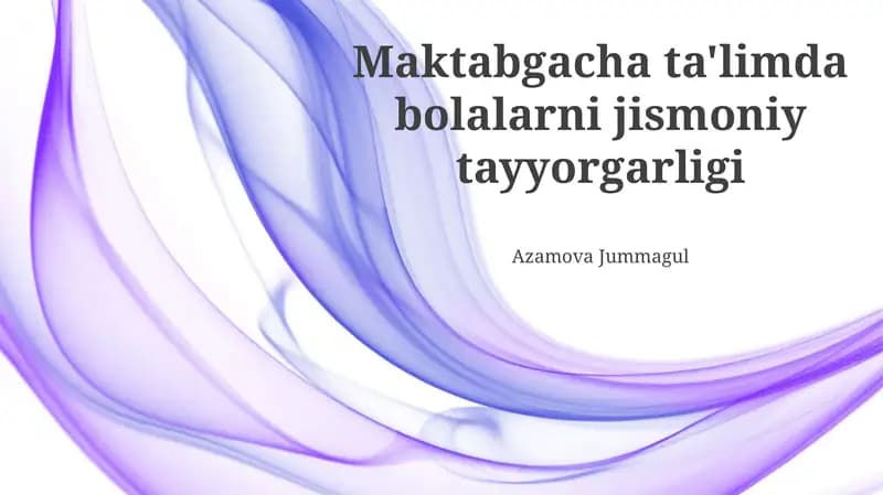 Jismoniy faoliyatning ahamiyati