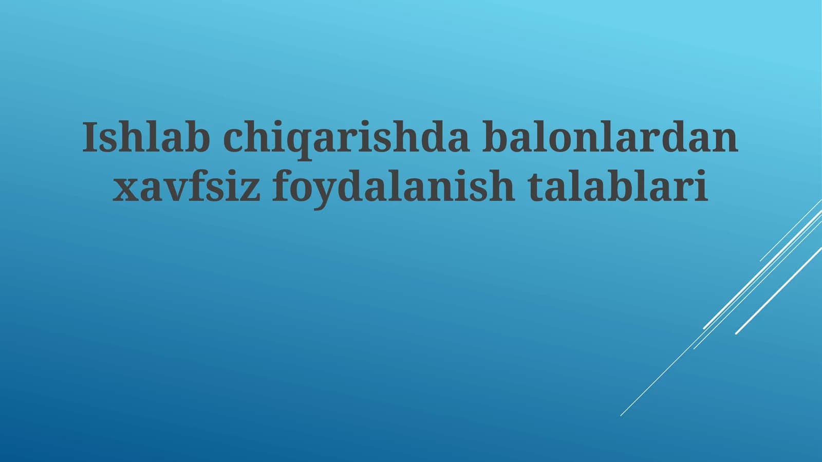 Shar balon materiallari xavfsizligi