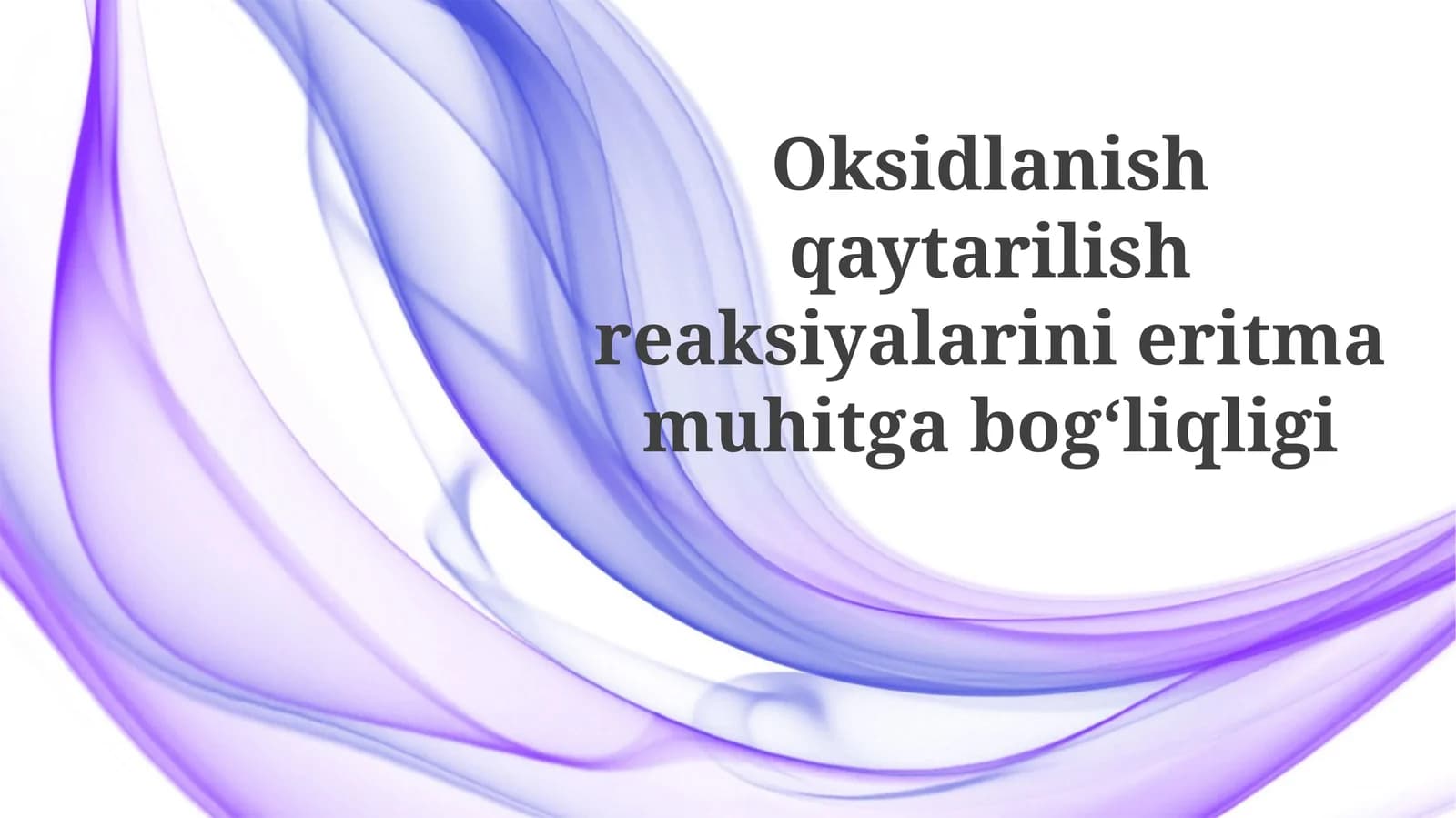 Oksidlanish qaytarilish reaksiyalari