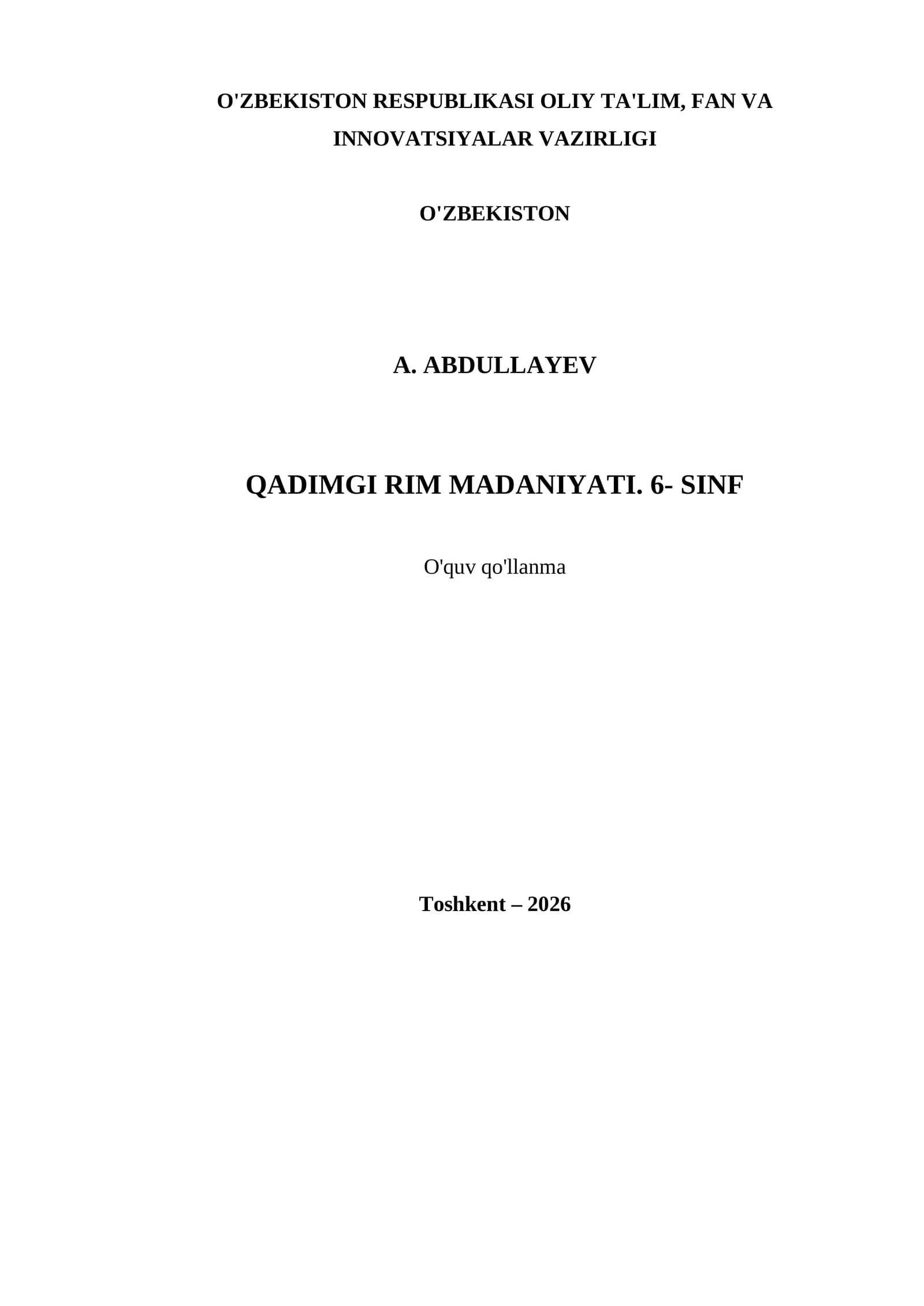QADIMGI RIM MADANIYATI. 6- SINF