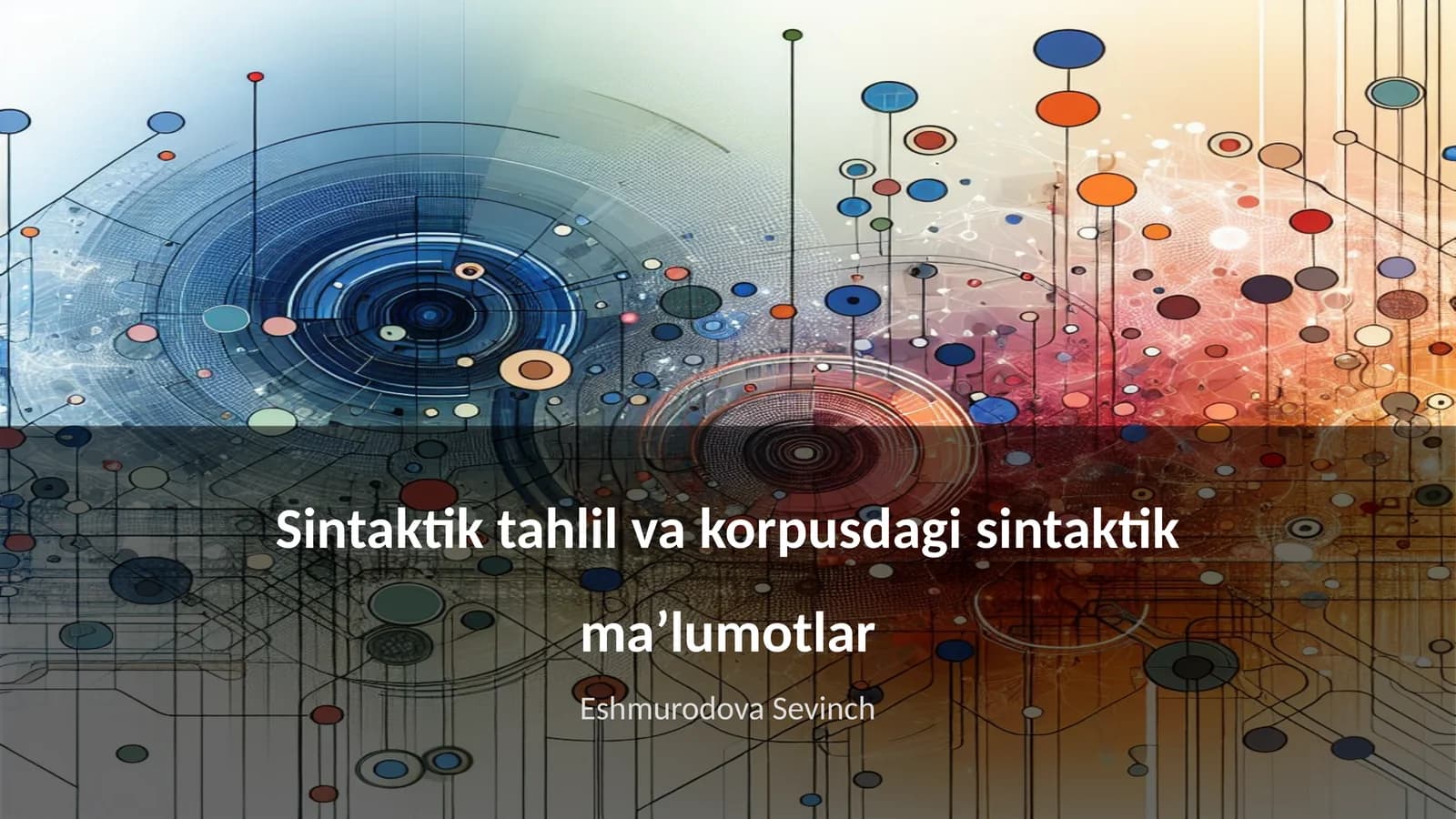 Sintaktik tahlil va korpusdagi sintaktik maʼlumotlar