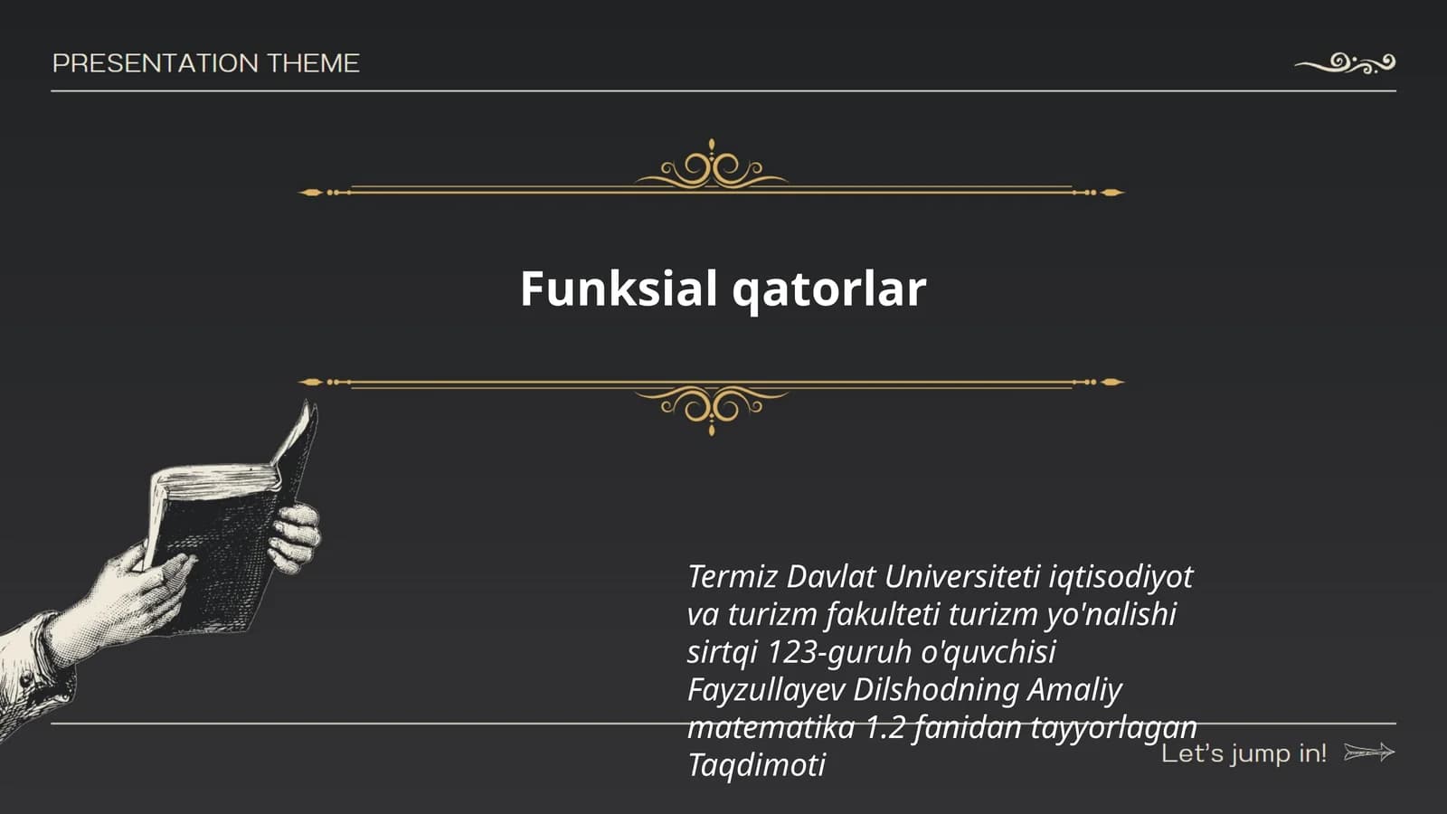 Taqdimoti Fayzullayev Dilshodning Amaliy matematika 1.2 fanidan