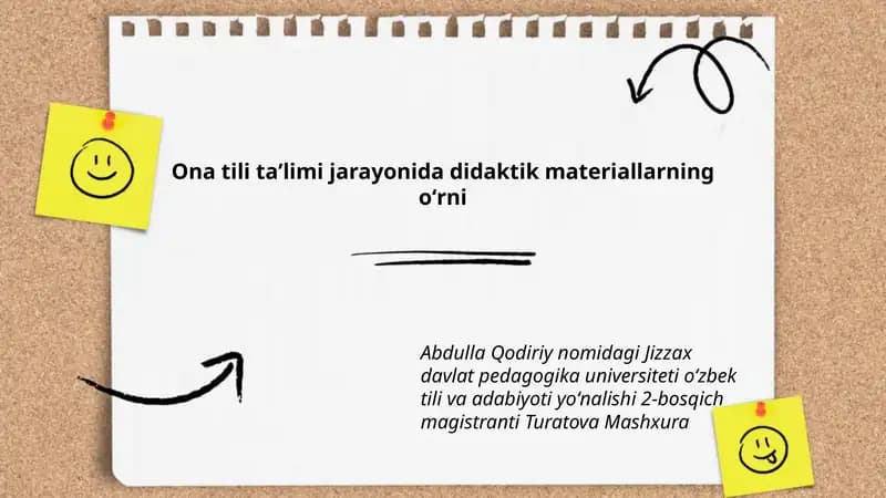 Ona tili taʼlimi jarayonida didaktik materiallarning oʻrni