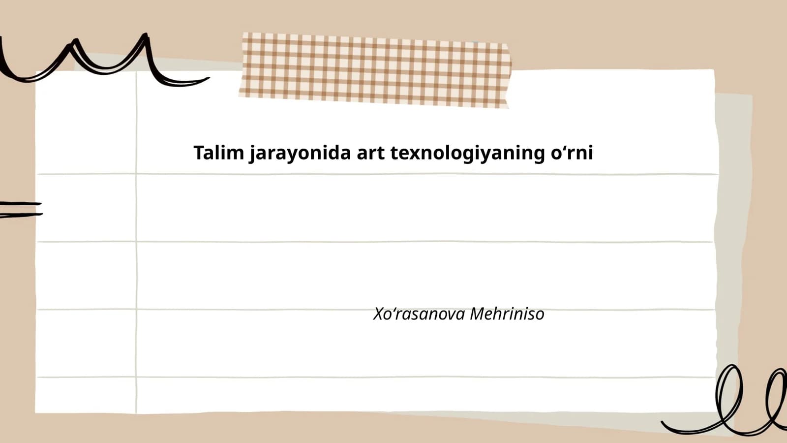Art texnologiyaning ta'lim jarayonidagi ahamiyati