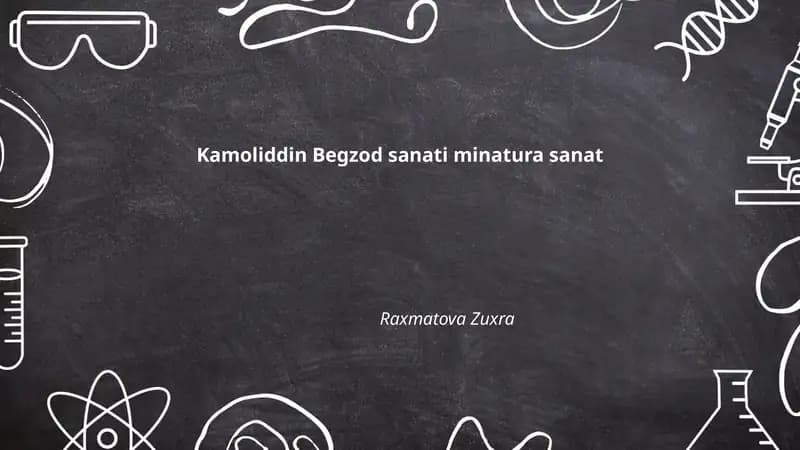 Kamoliddin Begzod sanati minatura sanat