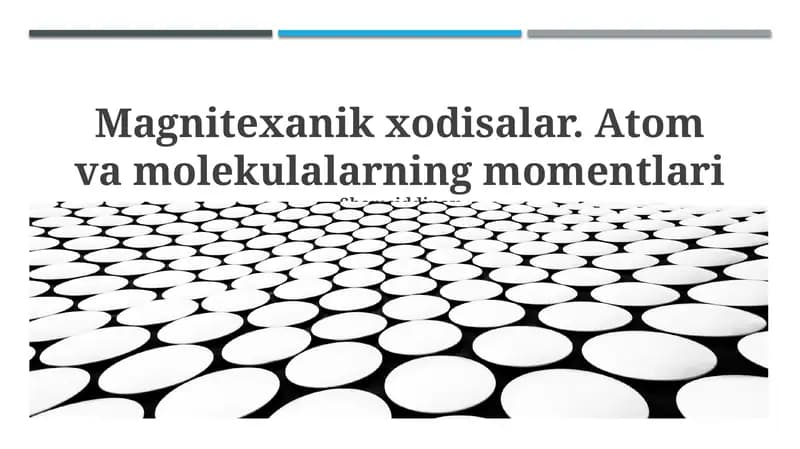 Atom va molekulalarning magnit momentlari