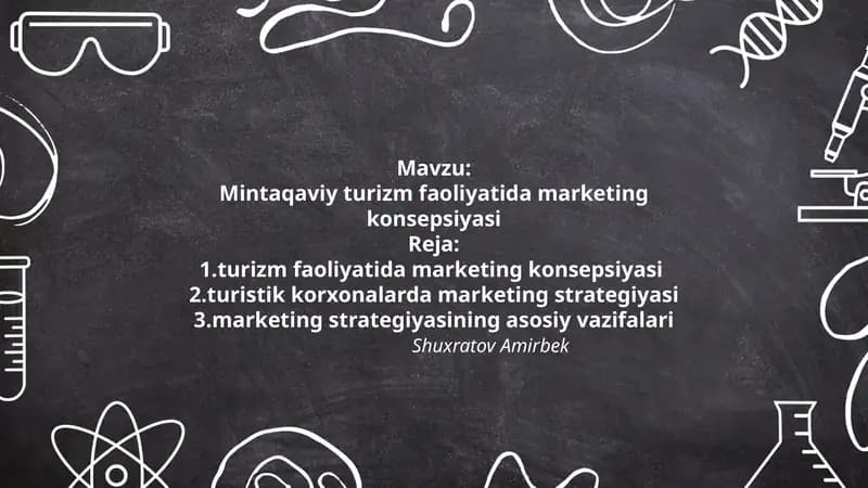Mintaqaviy turizm faoliyatida marketing konsepsiyasi