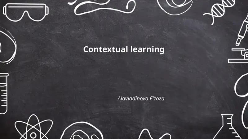 Contextual Learning Theories