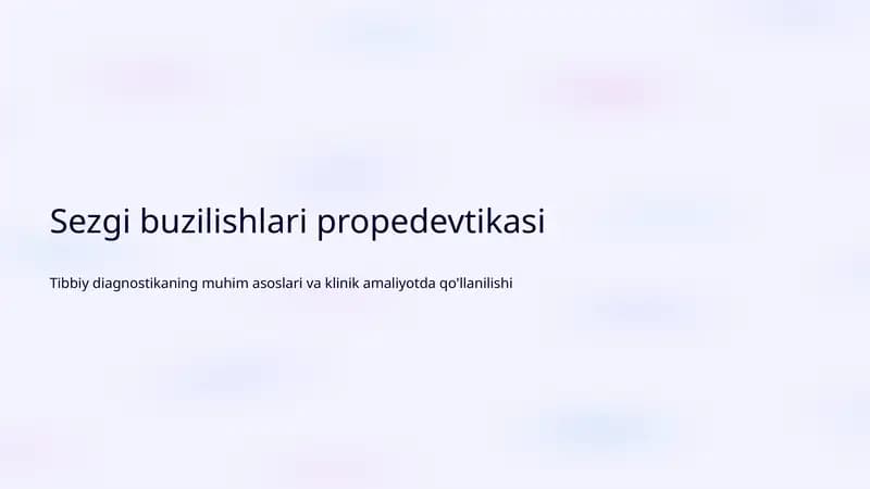 Sezgi buzilishlari propedevtikasi