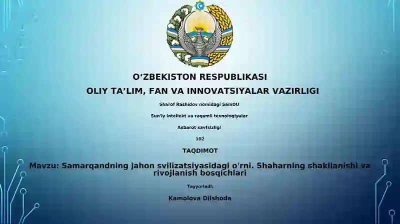 Samarqand Jahon Sivilizatsiyasi