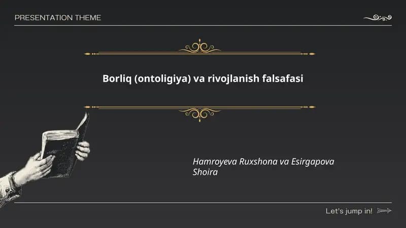 Borliq (ontologiya) va rivojlanish falsafasi