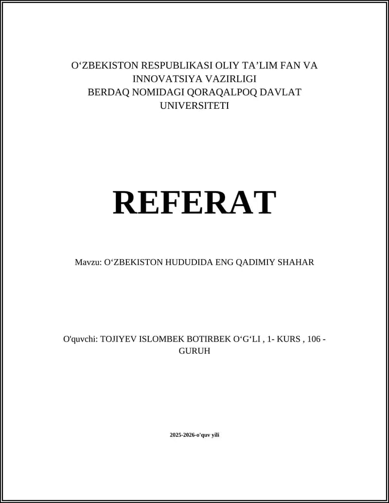 Samarqand (Afrosiyob): Oʻzbekistondagi eng qadimiy shahar