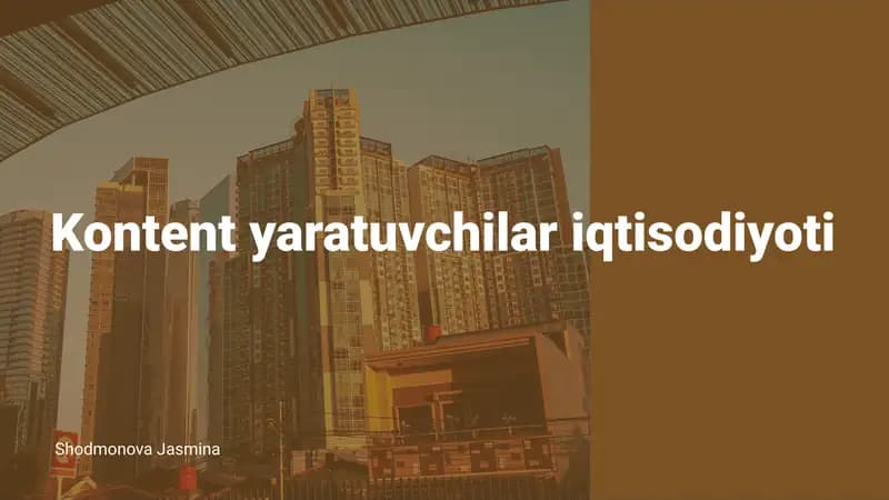 Kontent Yaratuvchilar Iqtisodiyoti