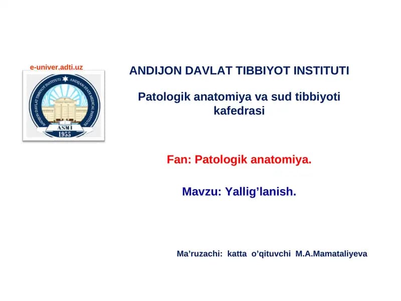 Patologik anatomiya va sud tibbiyoti kafedrasi