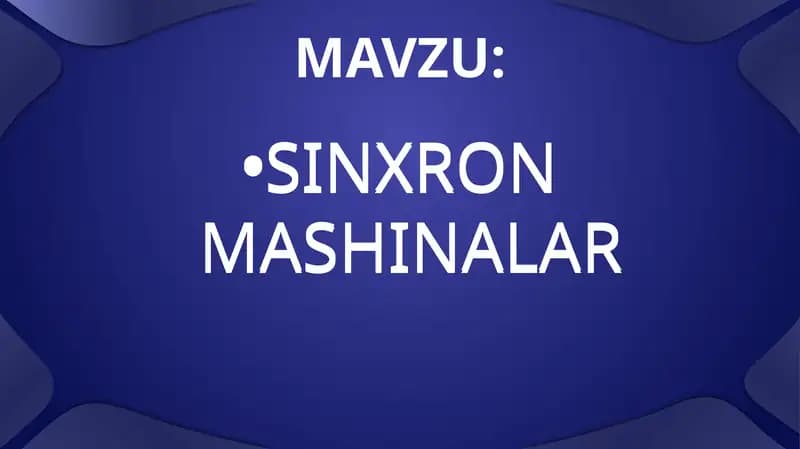 Sinxron mashinalar