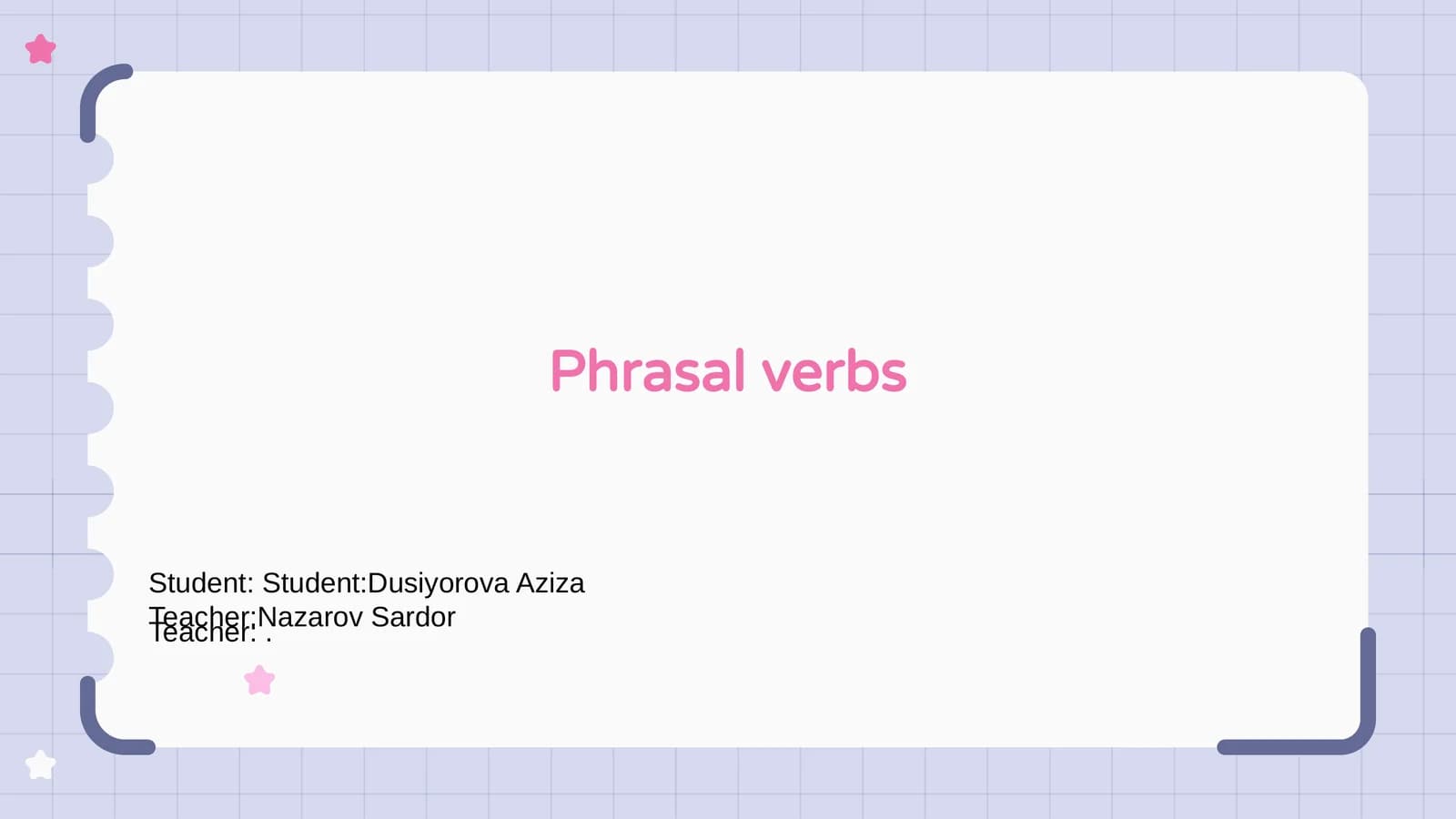 Phrasal verbs