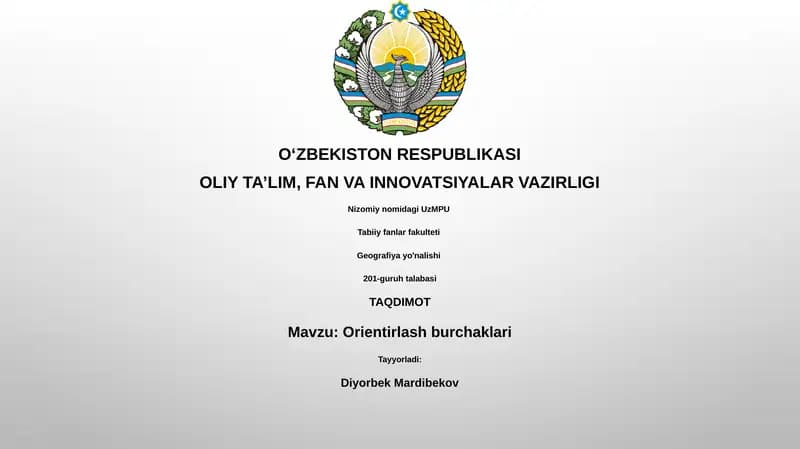 Orientirlash burchaklari