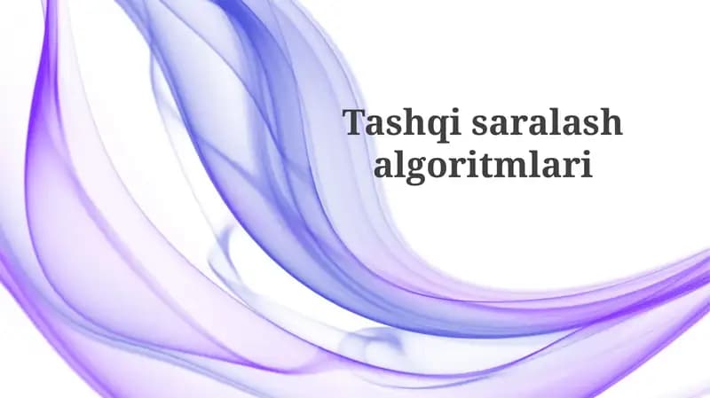 Tashqisaralashalgoritmlari